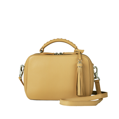 Cowhide (Field Soft Leather) Clarte Mini Shoulder in Mustard Yellow Made in Japan