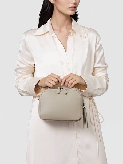 Cowhide (Field Soft Leather) Clarte Mini Shoulder in Mustard Yellow Made in Japan