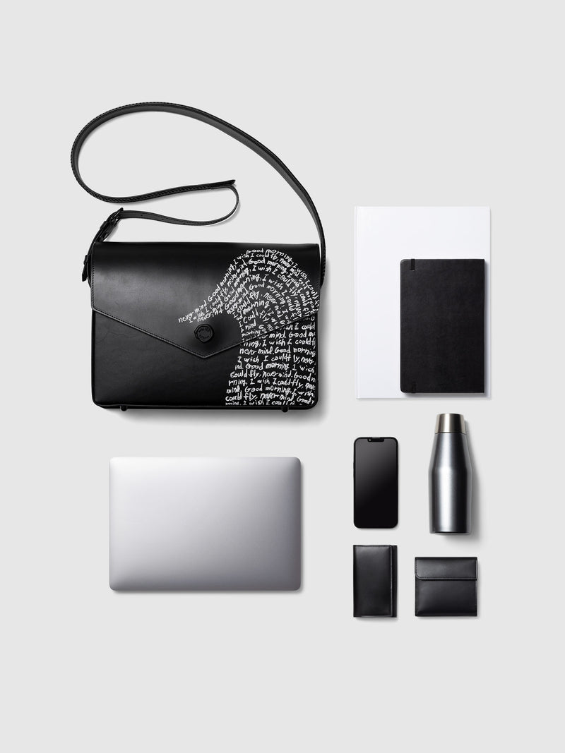 Steerhide (Nume Leather) 【SHINYAKOZUKA】BIG INVITATION WITH TSUCHIYA KABAN (ISSUE#7) in DAWN BLACK Made in Japan