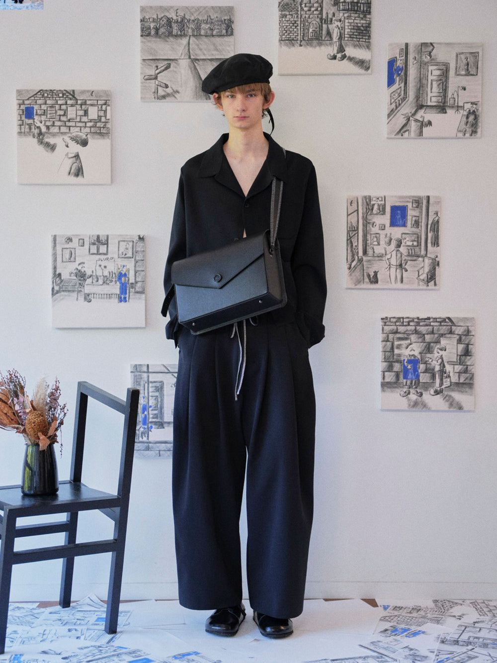 Steerhide  【SHINYAKOZUKA】BIG INVITATION WITH TSUCHIYA KABAN (ISSUE#6) in COLOURLESS BLACK Made in Japan