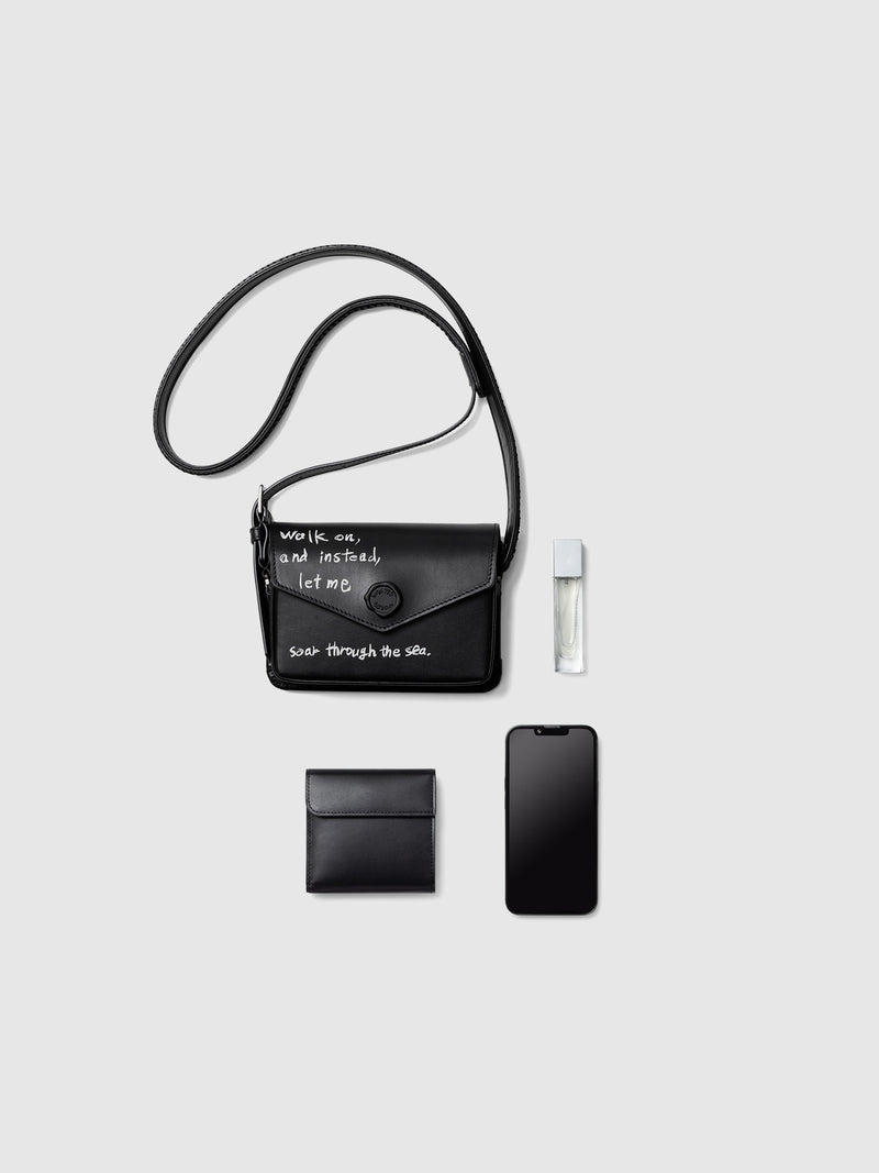 Steerhide (Nume Leather) 【SHINYAKOZUKA】MINI INVITATION WITH TSUCHIYA KABAN (ISSUE#7) in DAWN BLACK Made in Japan