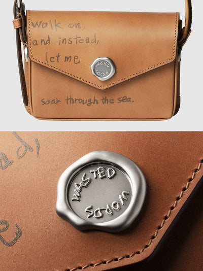 Bull Hide (Plain Nume Leather) 【SHINYAKOZUKA】MINI INVITATION WITH TSUCHIYA KABAN (ISSUE#7) in CAPPUCCINO Made in Japan