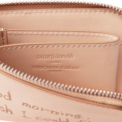 Bull Hide (Plain Nume Leather) 【SHINYAKOZUKA】WALLET WITH TSUCHIYA KABAN (ISSUE#7) in CAPPUCCINO Made in Japan