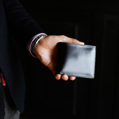 Cordovan Cordovan Wallet in Black x Black Made in Japan