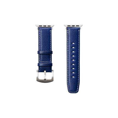 Cowhide (Vachetta Milled Leather) Urbano Apple Watch Leather Band in Lapis Blue  Made in Japan