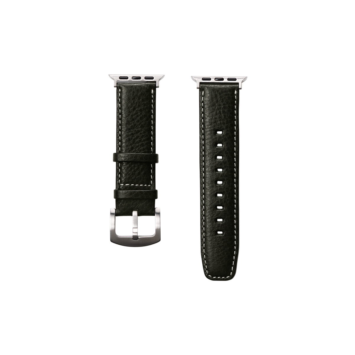 Cowhide (Vachetta Milled Leather) Urbano Apple Watch Leather Band in Black Olive Made in Japan