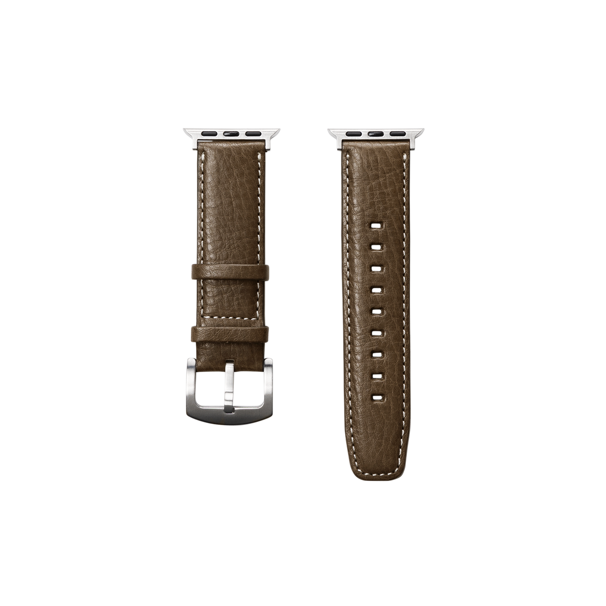 Cowhide (Vachetta Milled Leather) Urbano Apple Watch Leather Band in Dark Sand Made in Japan
