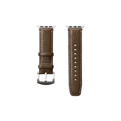 Cowhide (Vachetta Milled Leather) Urbano Apple Watch Leather Band in Dark Sand Made in Japan