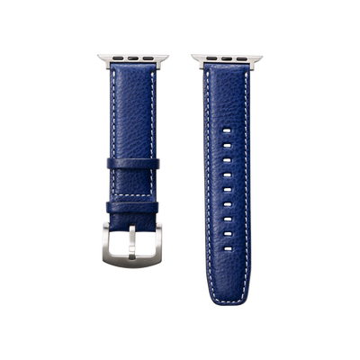 Cowhide (Vachetta Milled Leather) Urbano Apple Watch Leather Band in Lapis Blue  Made in Japan