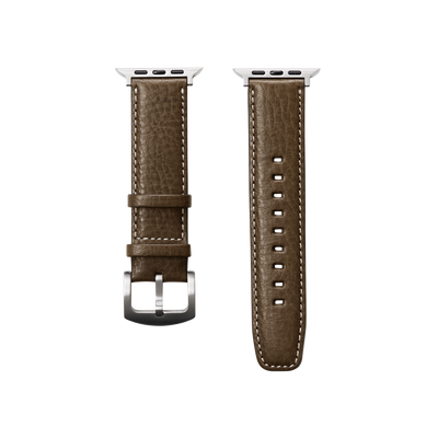 Cowhide (Vachetta Milled Leather) Urbano Apple Watch Leather Band in Dark Sand Made in Japan