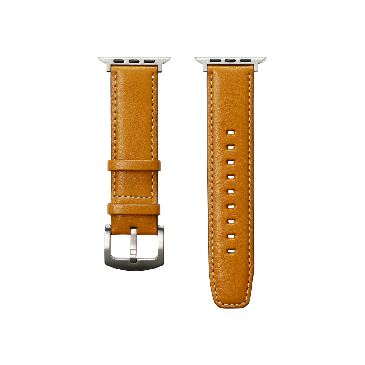Cowhide (Vachetta Milled Leather) Urbano Apple Watch Leather Band in Camel Gold Made in Japan