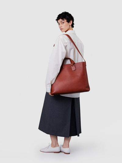 Steerhide  Diario 2way Tote in Coffee Made in Japan