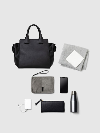 Steerhide (Medium Grain Leather) Editor Bloom Tote in Ecru Made in Japan