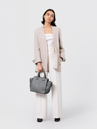 Steerhide  Editor Bloom Tote in Gray Made in Japan