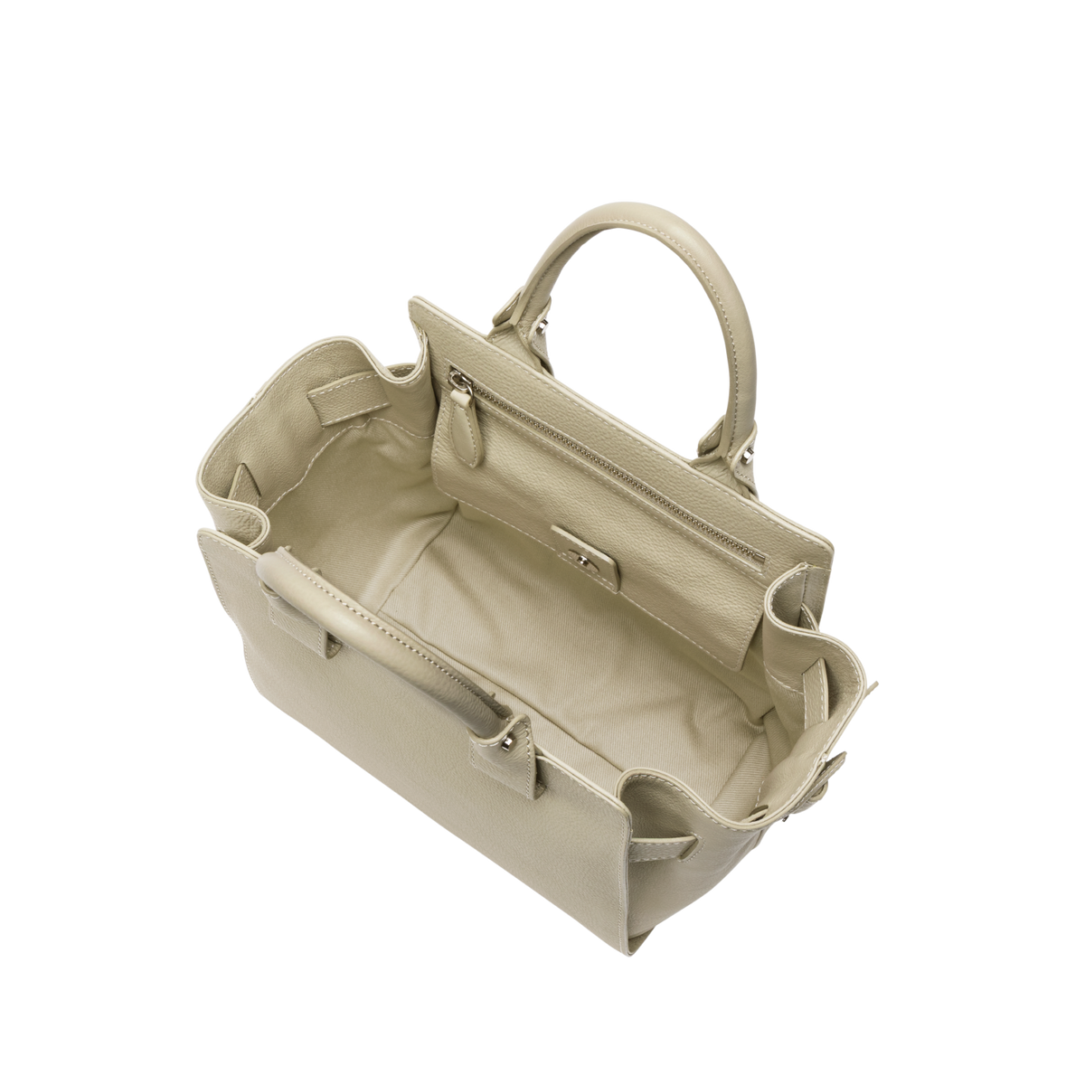 Steerhide (Medium Grain Leather) Editor Bloom Tote in Ecru Made in Japan