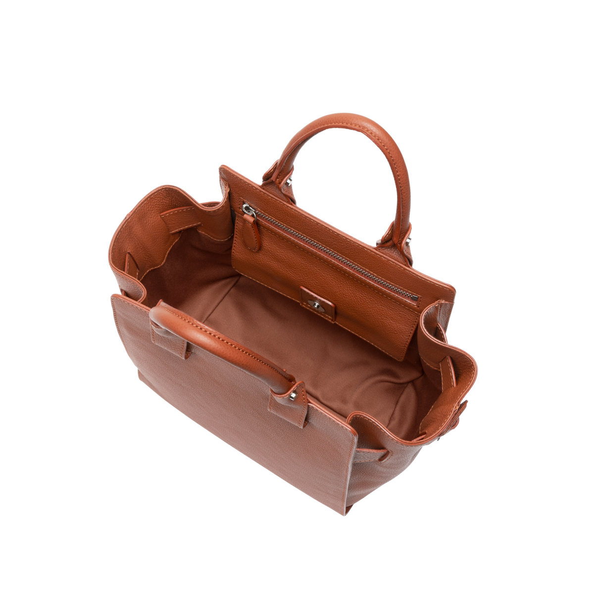 Steerhide (Medium Grain Leather) Editor Bloom Tote in Red Clay Made in Japan