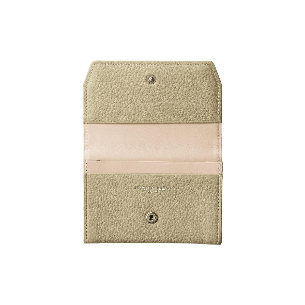 Steerhide (Medium Grain Leather) Editor Card Case in Ecru Made in Japan