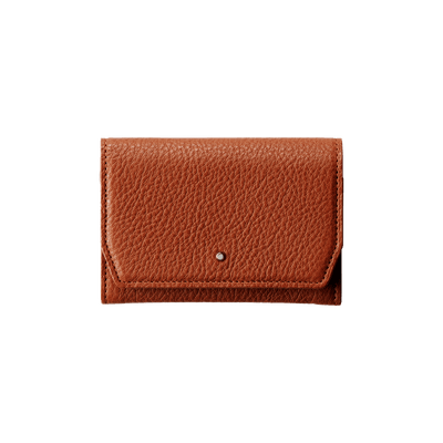 Steerhide (Medium Grain Leather) Editor Card Case in Red Clay Made in Japan