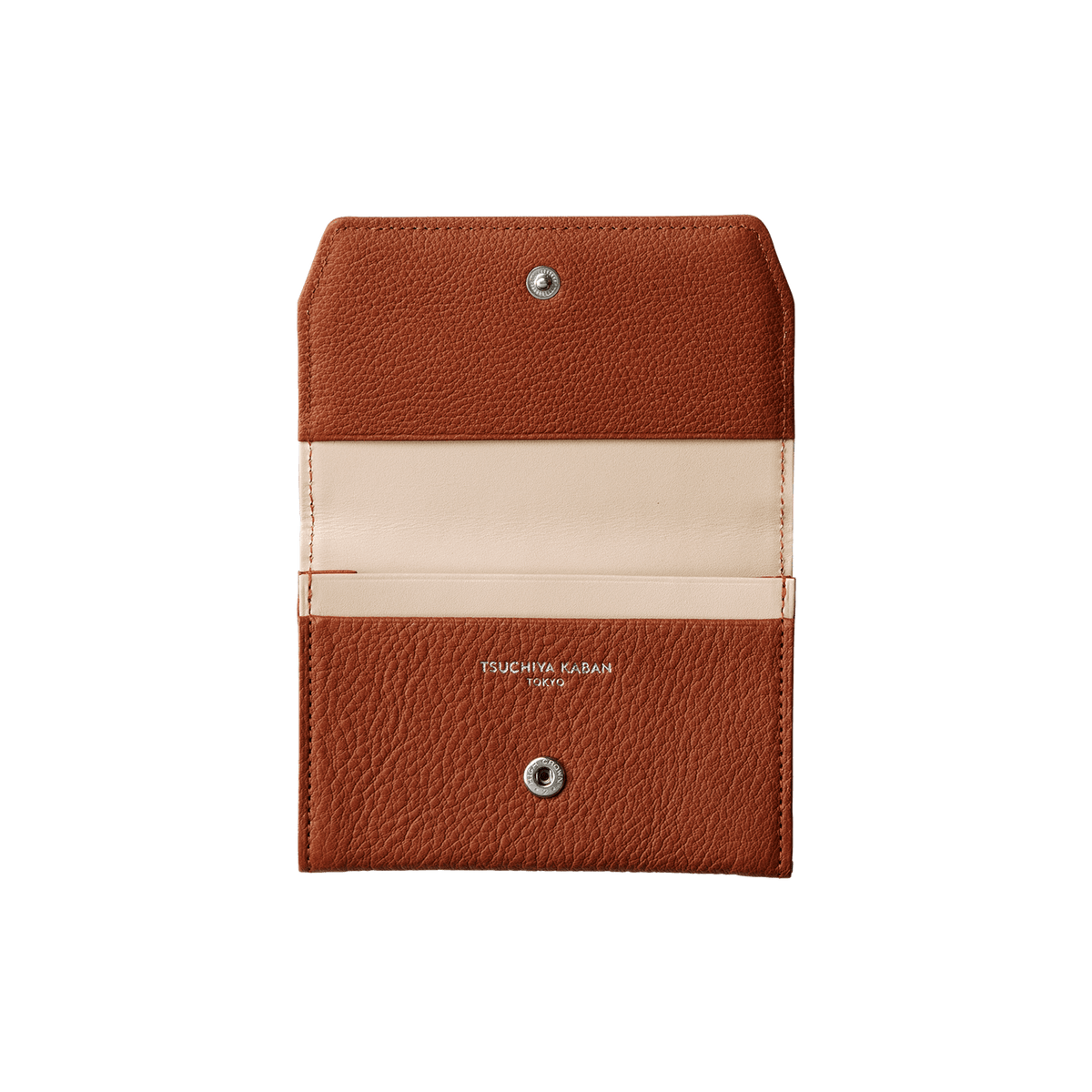 Steerhide (Medium Grain Leather) Editor Card Case in Red Clay Made in Japan