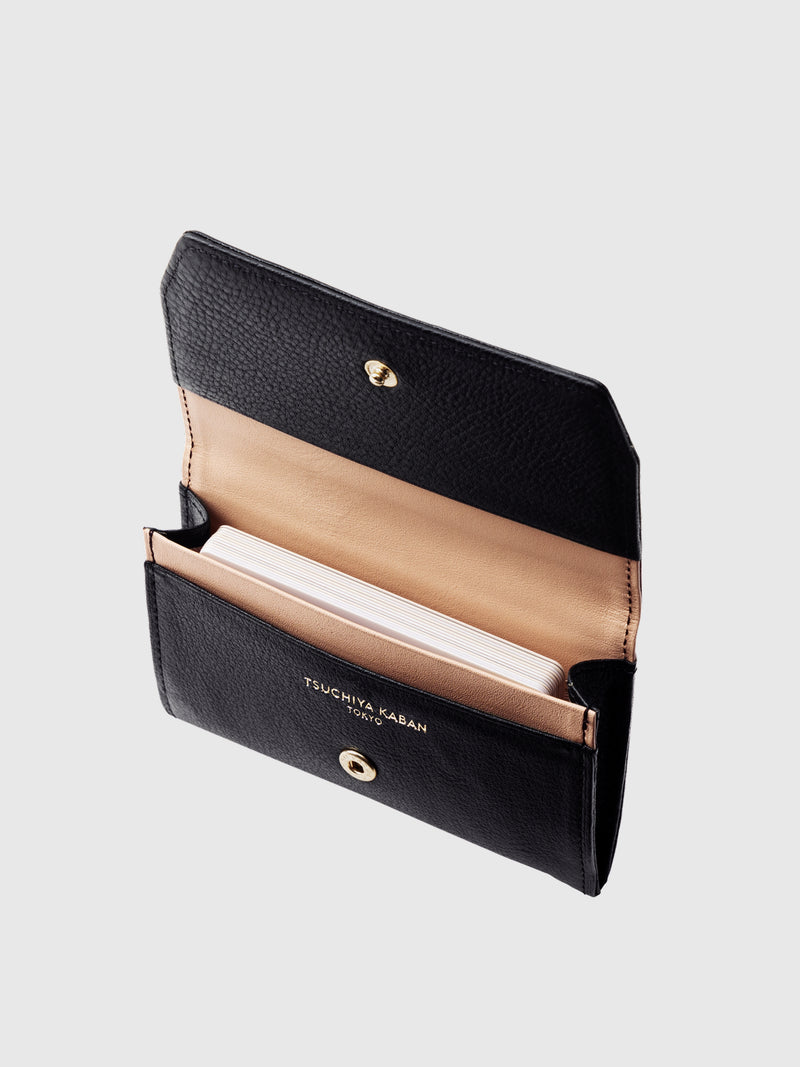 Steerhide (Medium Grain Leather) Editor Card Case in Ecru Made in Japan