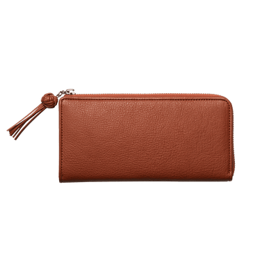 Steerhide (Medium Grain Leather) Editor Zip Long Wallet in Red Clay Made in Japan