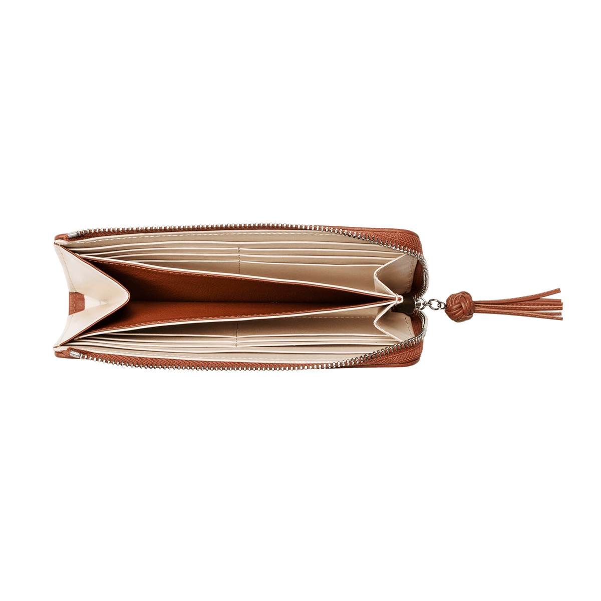 Steerhide (Medium Grain Leather) Editor Zip Long Wallet in Red Clay Made in Japan