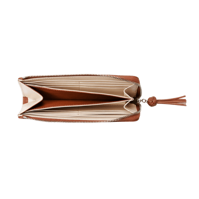 Steerhide (Medium Grain Leather) Editor Zip Long Wallet in Red Clay Made in Japan