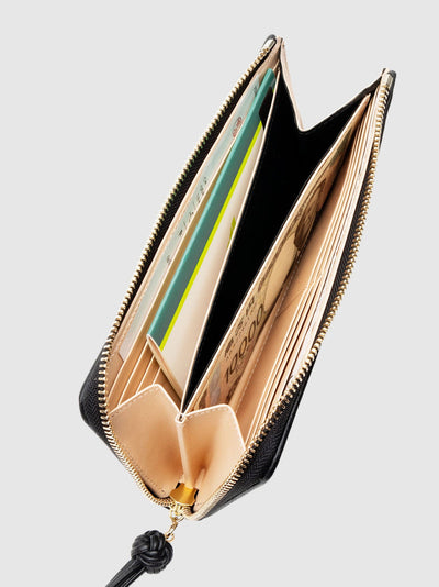 Steerhide (Medium Grain Leather) Editor Zip Long Wallet in Red Clay Made in Japan