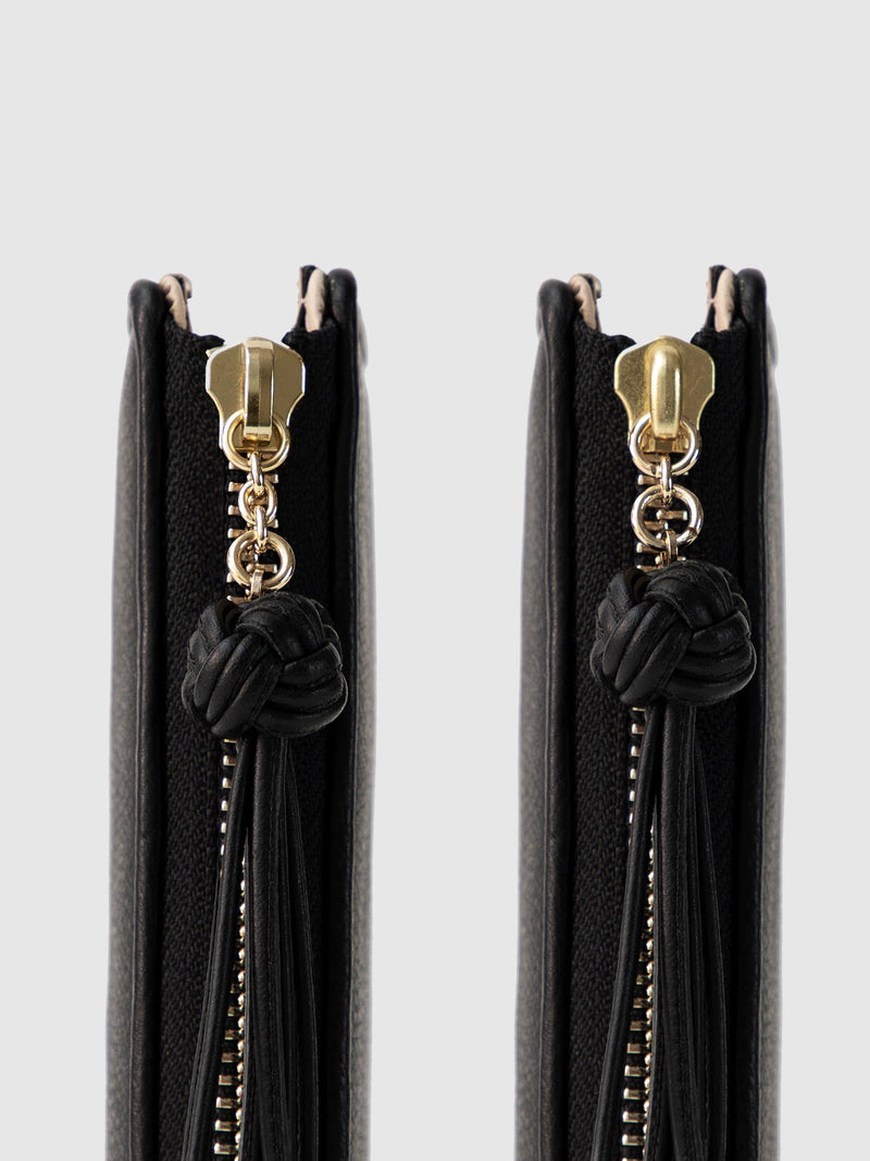 Steerhide (Medium Grain Leather) Editor Zip Long Wallet in Ecru Made in Japan