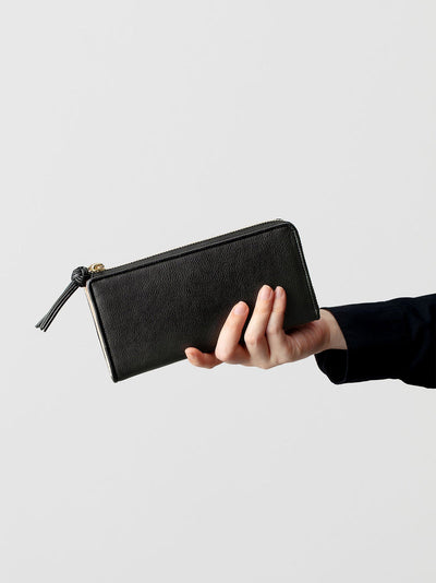 Steerhide (Medium Grain Leather) Editor Zip Long Wallet in Red Clay Made in Japan