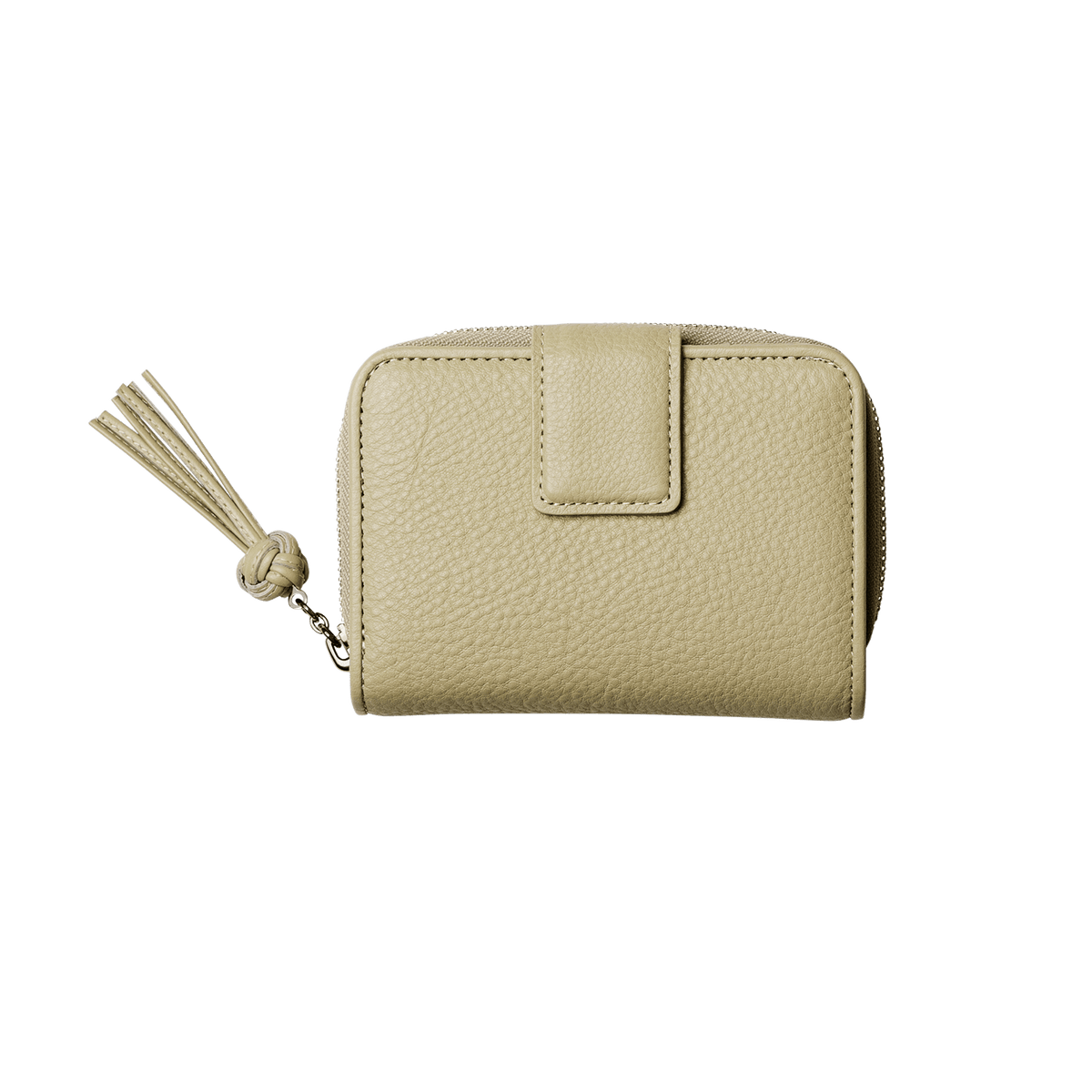 Steerhide (Medium Grain Leather) Editor Zip Medium Wallet in Ecru Made in Japan