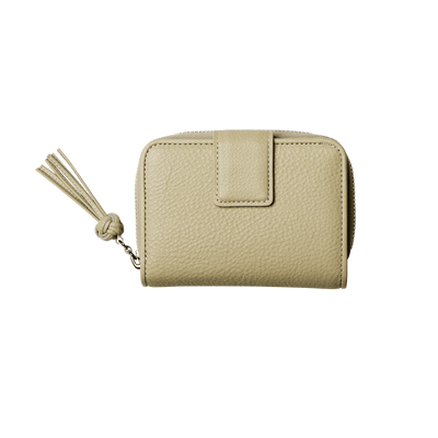 Steerhide (Medium Grain Leather) Editor Zip Medium Wallet in Ecru Made in Japan