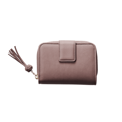 Steerhide  Editor Zip Medium Wallet in Rose Taupe Made in Japan