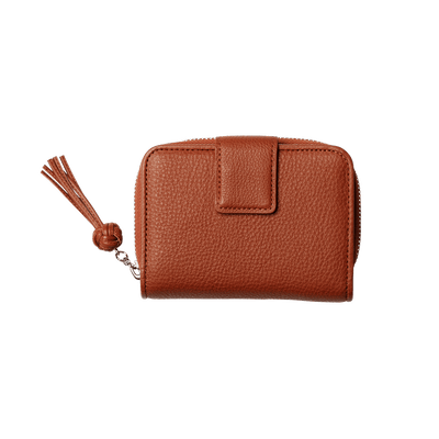 Steerhide (Medium Grain Leather) Editor Zip Medium Wallet in Red Clay Made in Japan