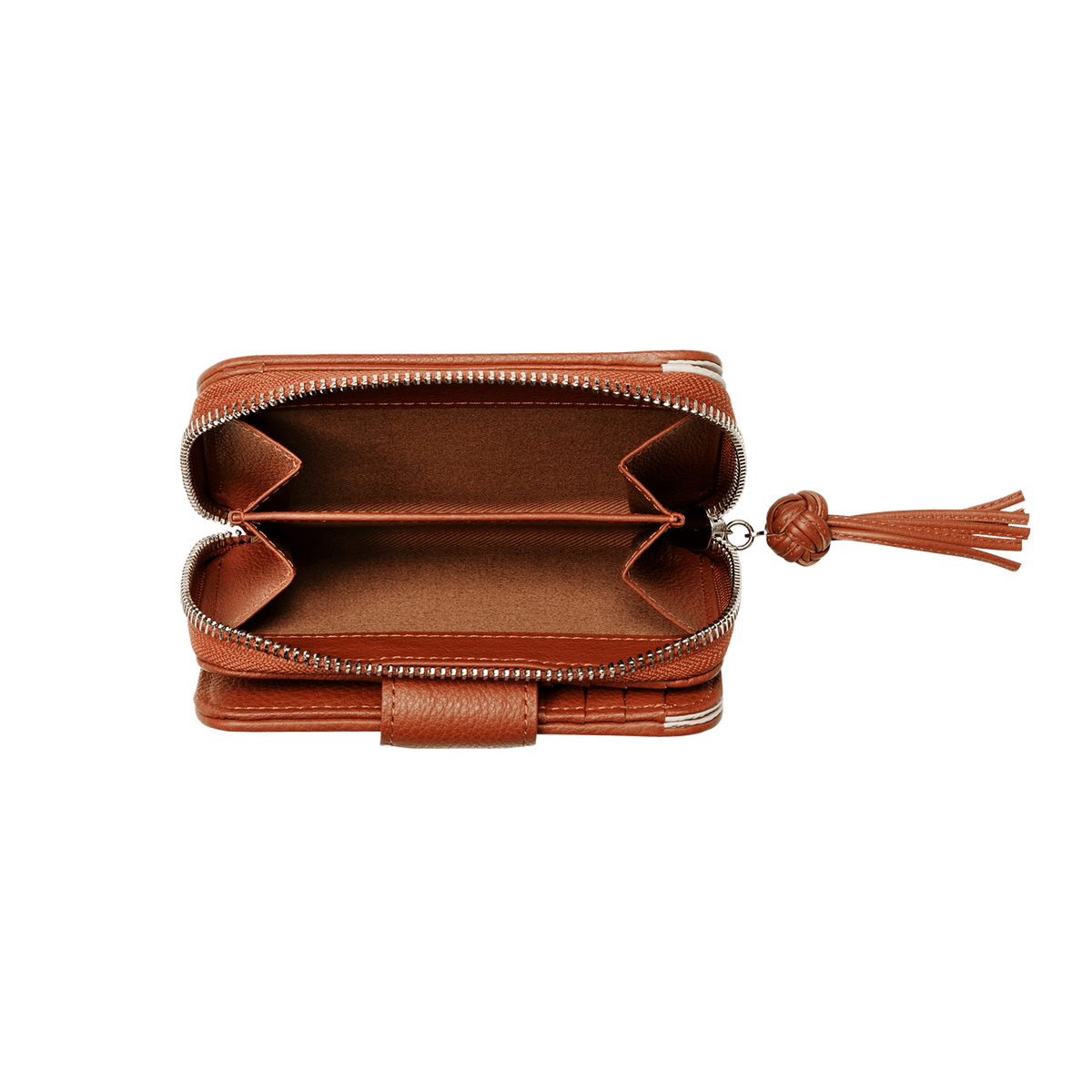 Steerhide (Medium Grain Leather) Editor Zip Medium Wallet in Red Clay Made in Japan