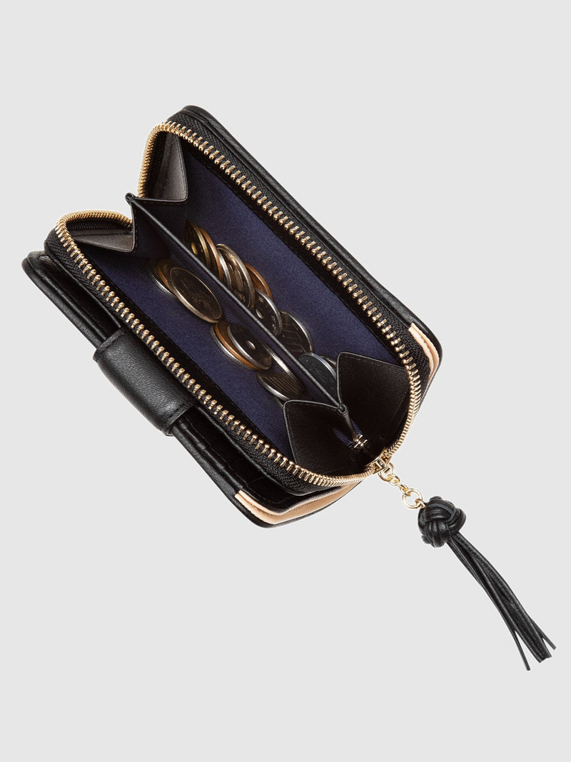 Steerhide (Medium Grain Leather) Editor Zip Medium Wallet in Ecru Made in Japan