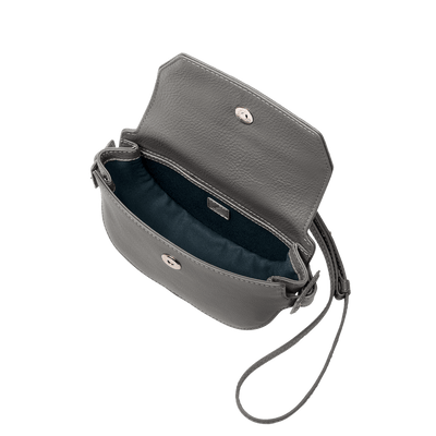 Steerhide  Editor Mini Round Crossbody in Gray Made in Japan