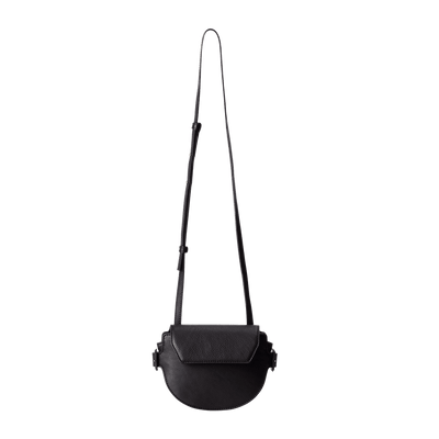 Steerhide  Editor Mini Round Crossbody in Gray Made in Japan