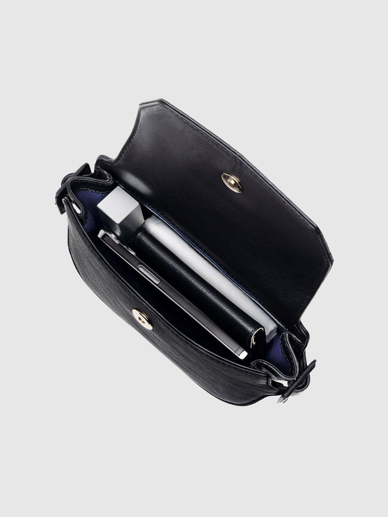 Steerhide (Medium Grain Leather) Editor Mini Round Crossbody in Ecru Made in Japan