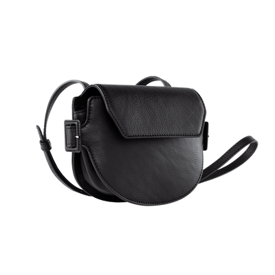 Steerhide  Editor Mini Round Crossbody in Gray Made in Japan