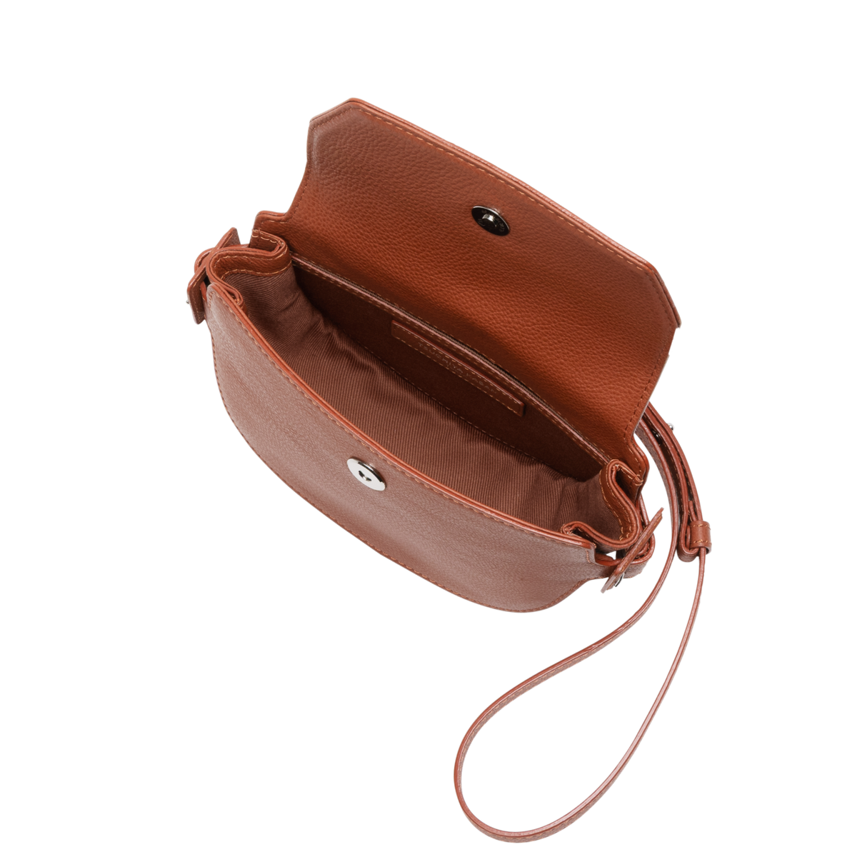 Steerhide (Medium Grain Leather) Editor Mini Round Crossbody in Red Clay Made in Japan