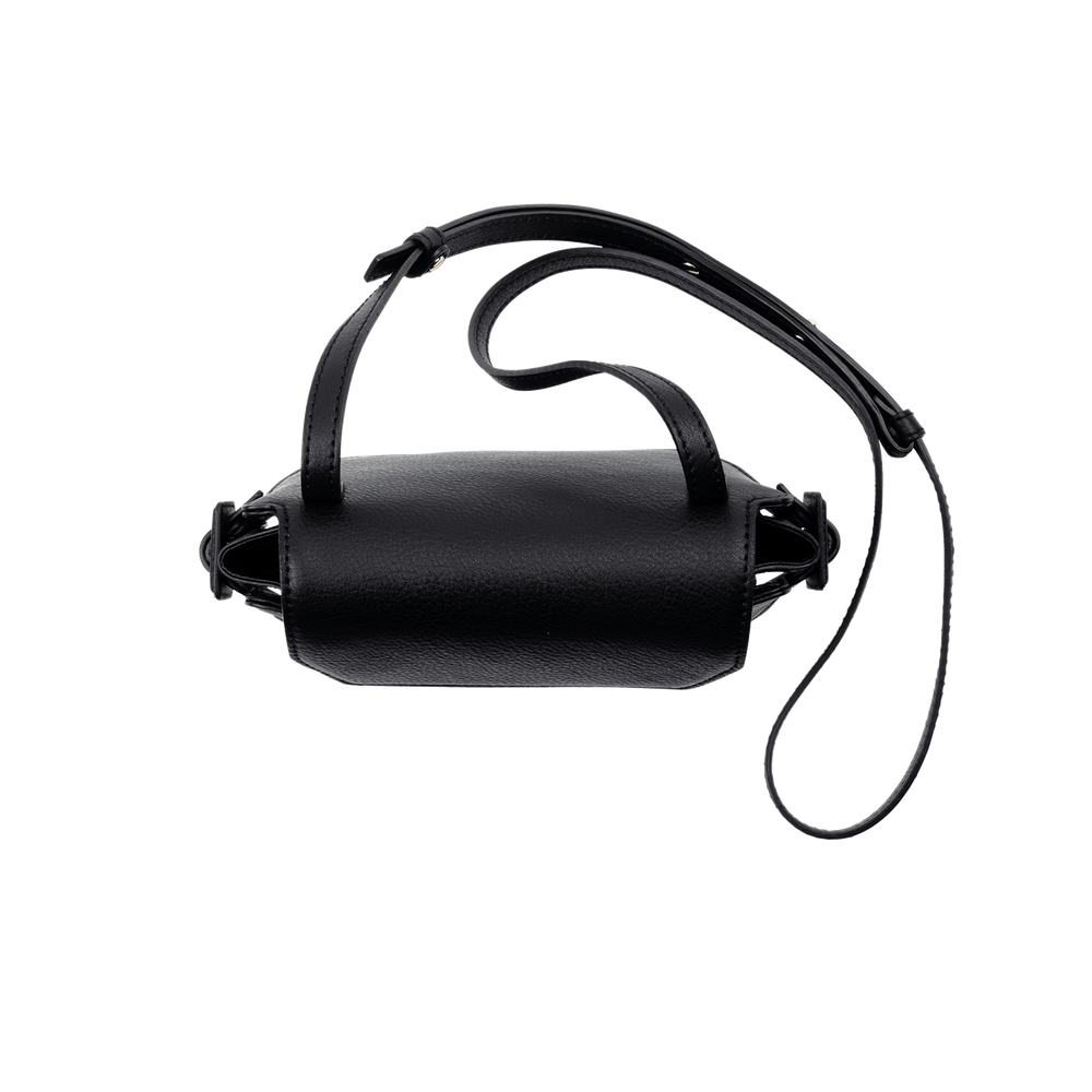 Steerhide  Editor Mini Round Crossbody in Gray Made in Japan