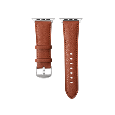 Steerhide (Medium Grain Leather) Editor Apple Watch Leather Band in Red Clay Made in Japan