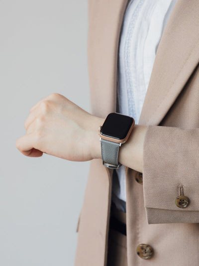 Steerhide (Medium Grain Leather) Editor Apple Watch Leather Band in Ecru Made in Japan