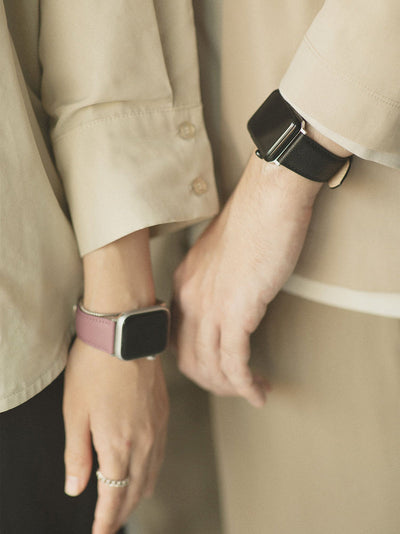 Steerhide (Medium Grain Leather) Editor Apple Watch Leather Band in Red Clay Made in Japan