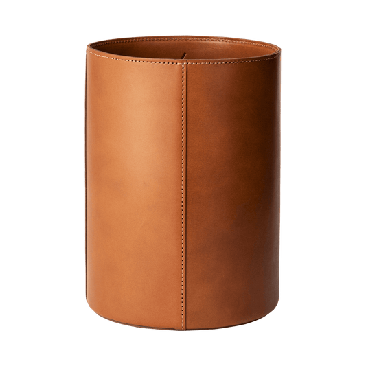 Steerhide  Home Collection Leather Waste Basket in Brown Made in Japan