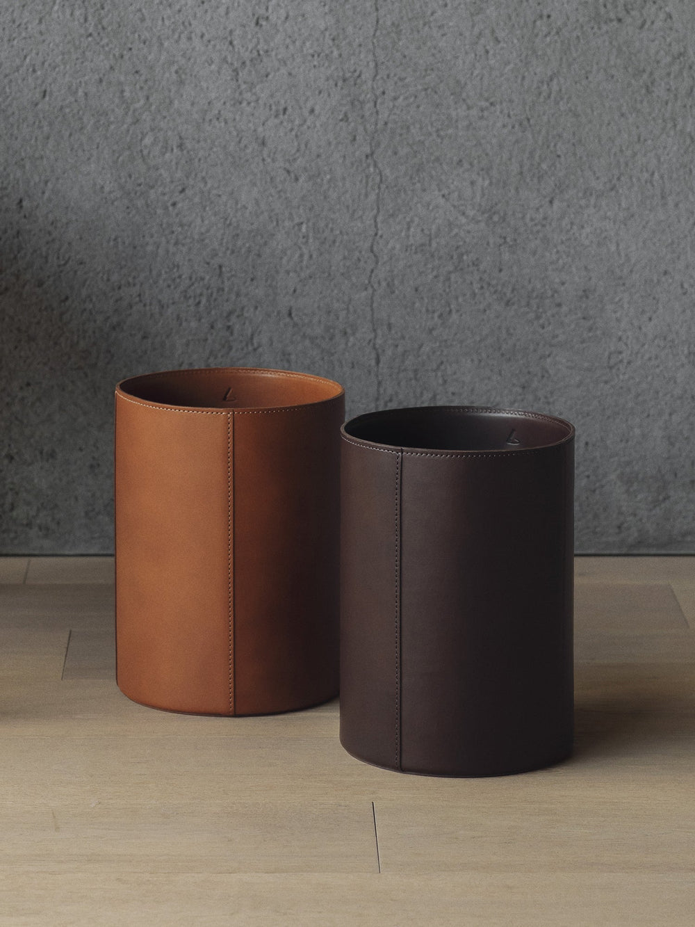 Home Collection Leather Waste Basket