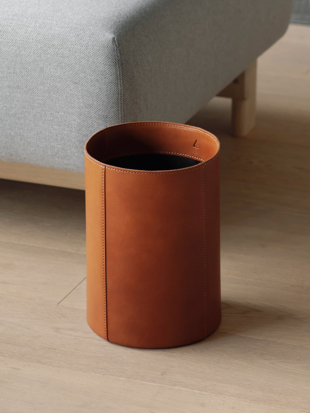 Home Collection Leather Waste Basket