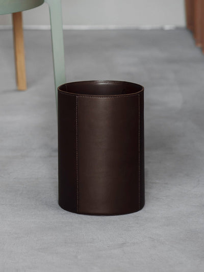 Home Collection Leather Waste Basket