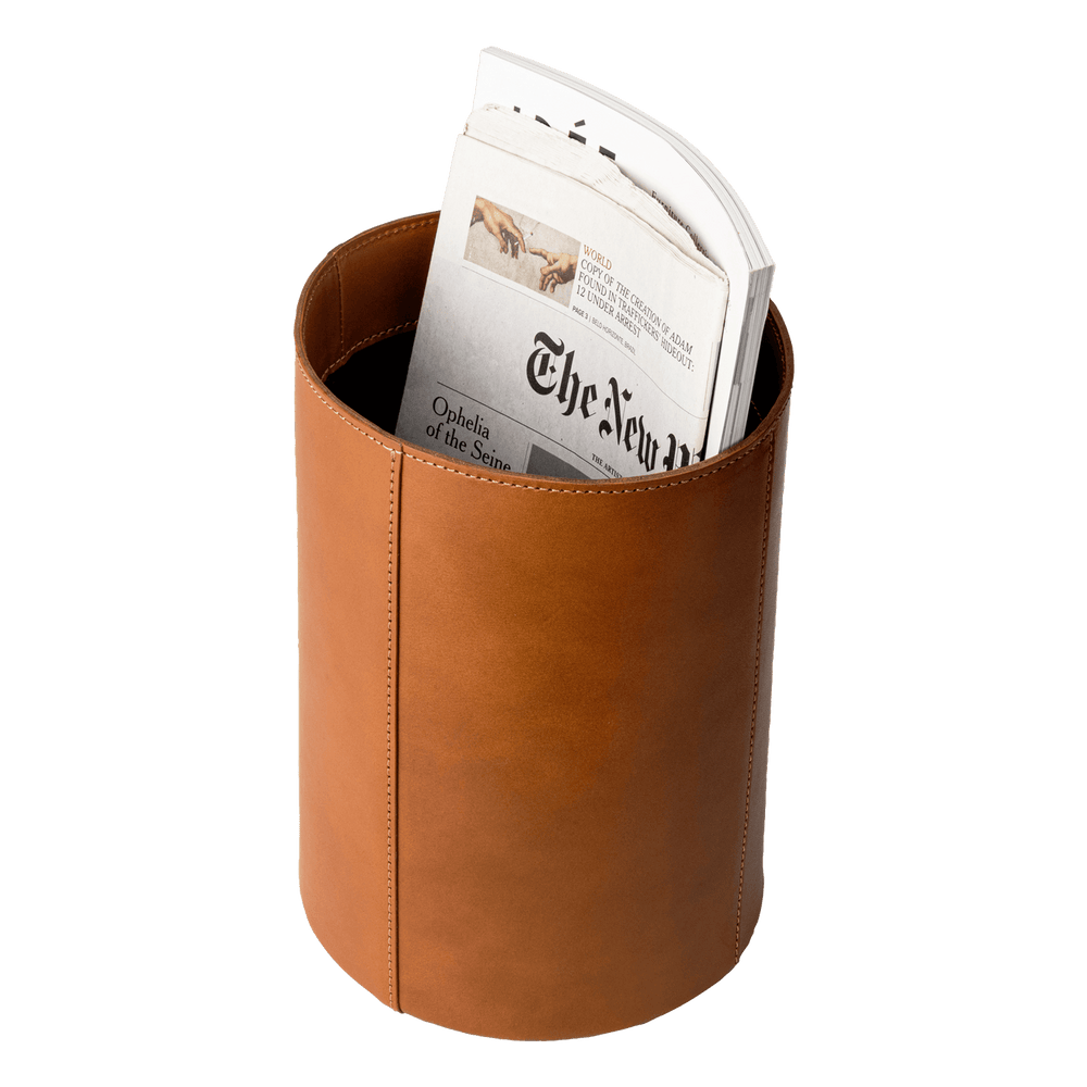 Home Collection Leather Waste Basket